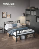 VASAGLE Single Bed Frame, Metal Bed Frame, Fits 90 x 190 cm Mattress, Easy Assembly, for Small Spaces, Guest Room