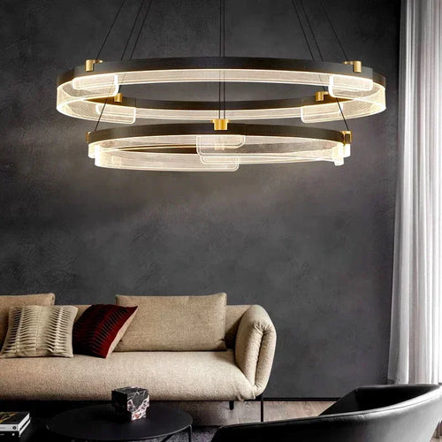 Minimalist Nordic acrylic chandelier for modern decor - vue 3 sur 11