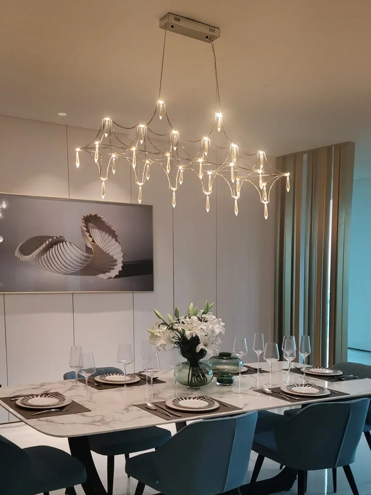 lustre postmoderne en cristal de luxe design nordique led - vue 5 sur 6