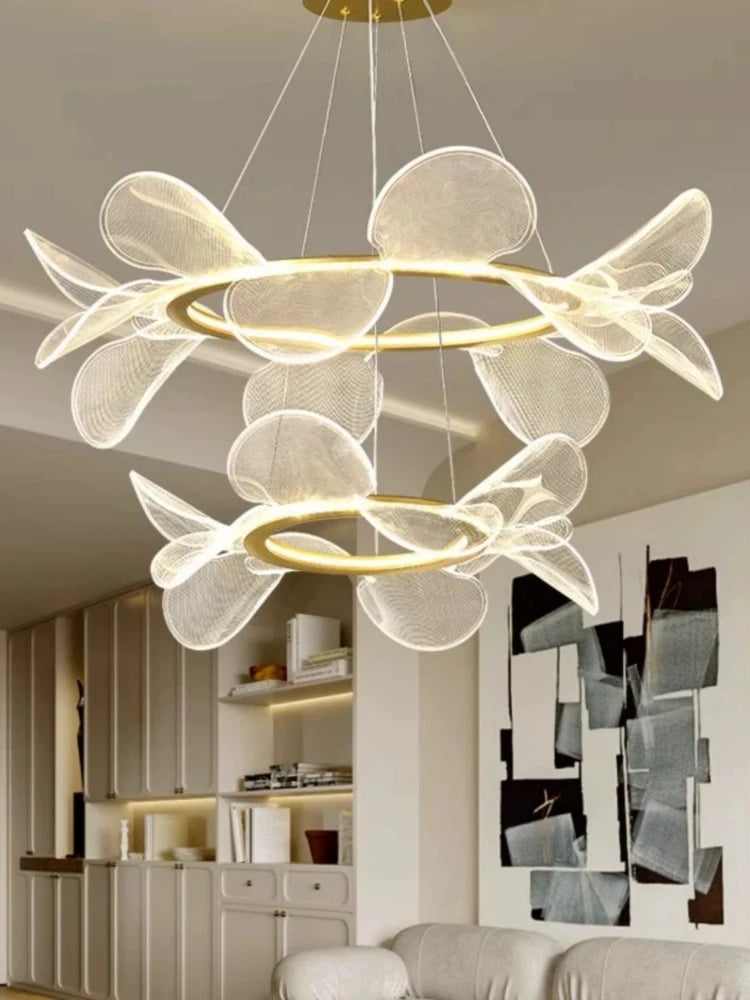 lustre en acrylique minimaliste design créatif à pétales - vue 4 sur 10
