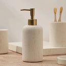 Ahunderjiaz Wabi-Sabi Style Push Bottle, Marble Shower Gel Dispenser Bottle, Light Luxury Bathroom Tabletop Decoration, Home Dec