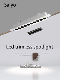 projecteur led intégré sans bordure longue grille carré foco