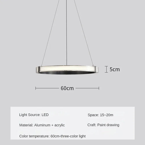 Modern circular acrylic pendant light for minimalist interior decor