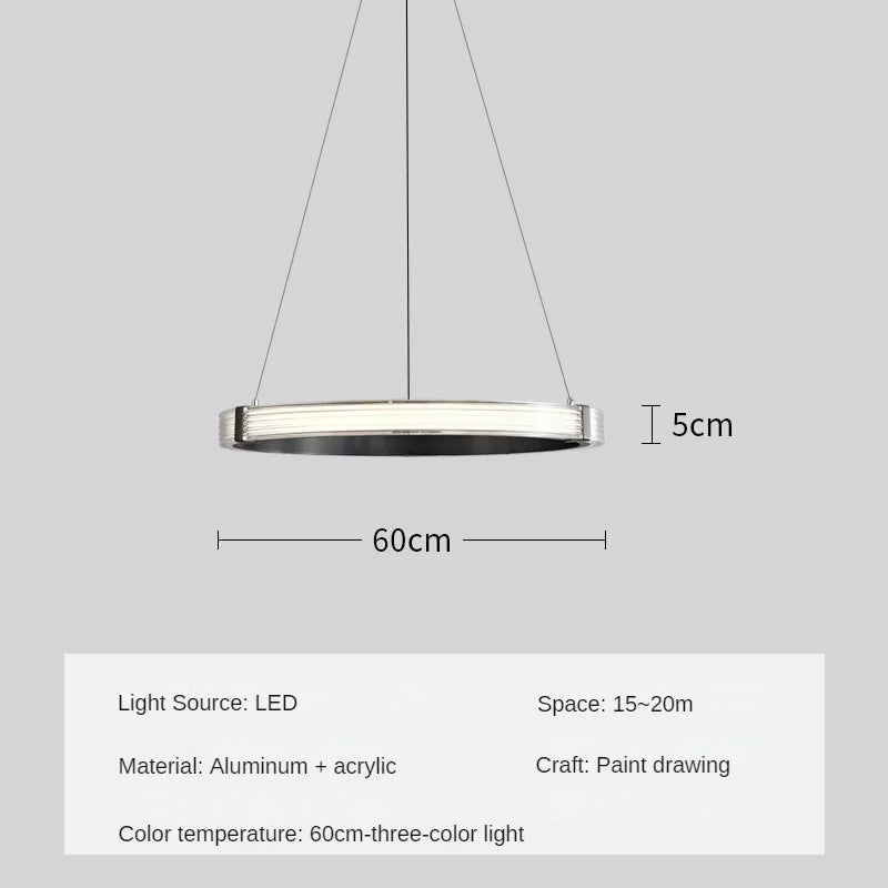Modern circular acrylic pendant light for minimalist interior decor