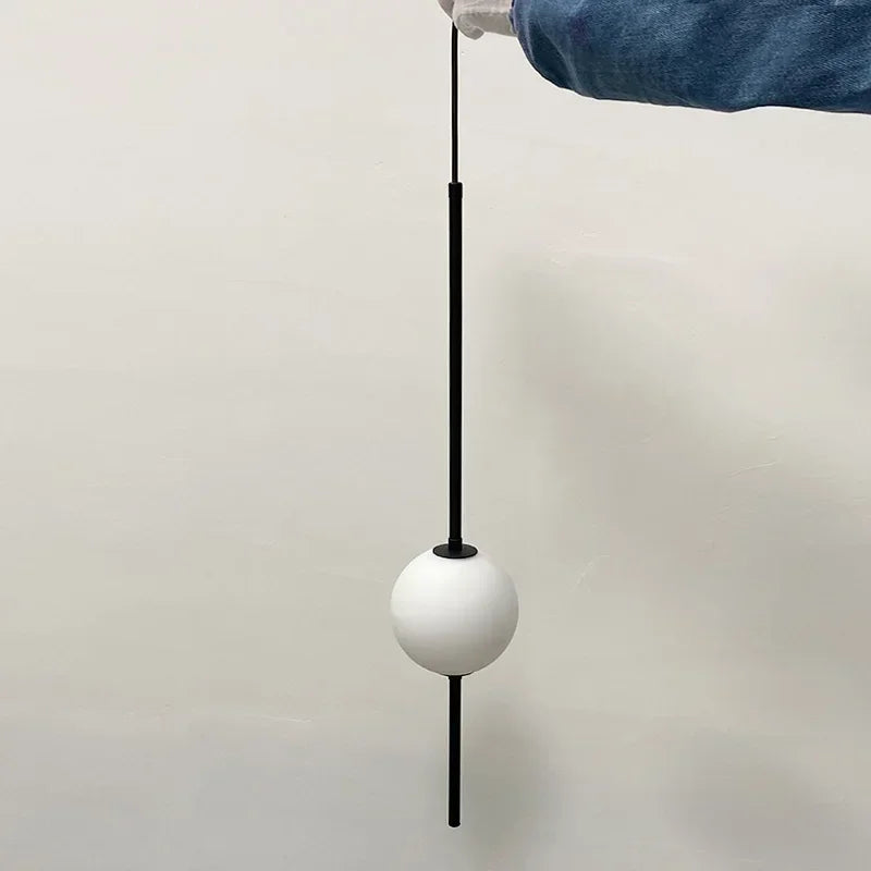 Nordique Simple boule de verre suspension lumières salle à manger chambre décor lampe suspendue Restaurant Bar Suspension lustres éclairage - vue 5 sur 10