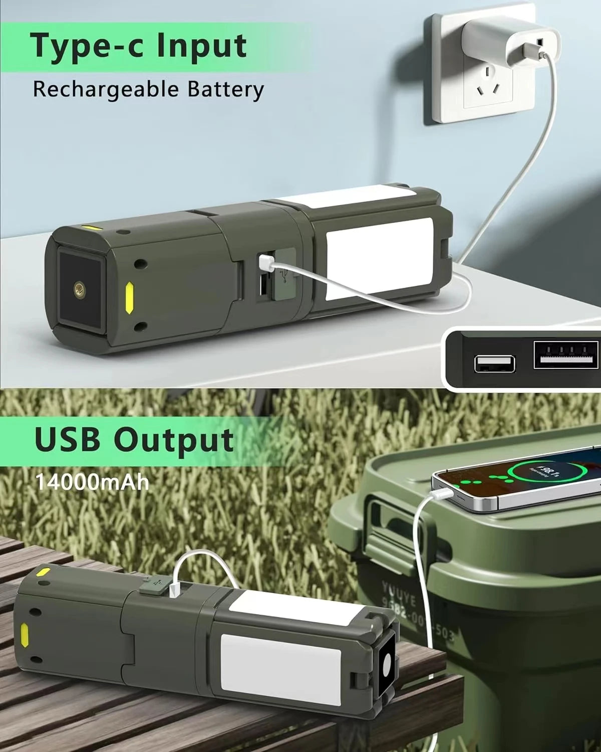 lampe de tente super lumineuse rechargeable pour camping et randonnée - vue 5 sur 8