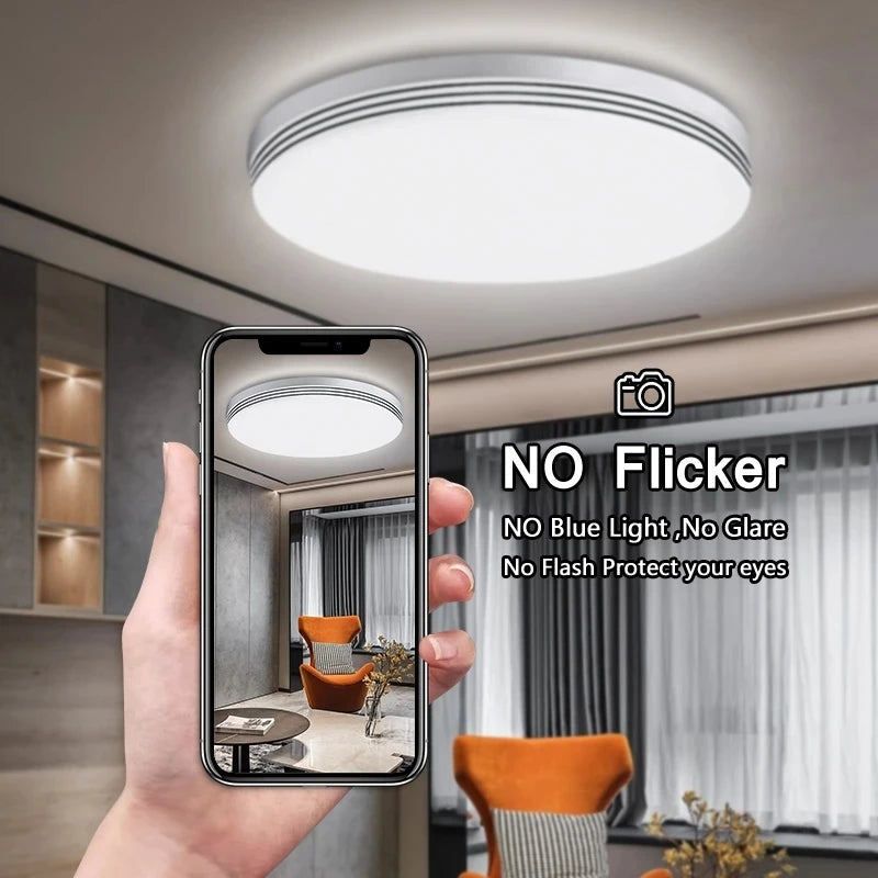 plafonnier rond ultra-mince led moderne pour éclairage intérieur - vue 3 sur 14