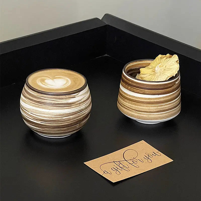 Tasse a the japonaise ceramique brute style artisanal