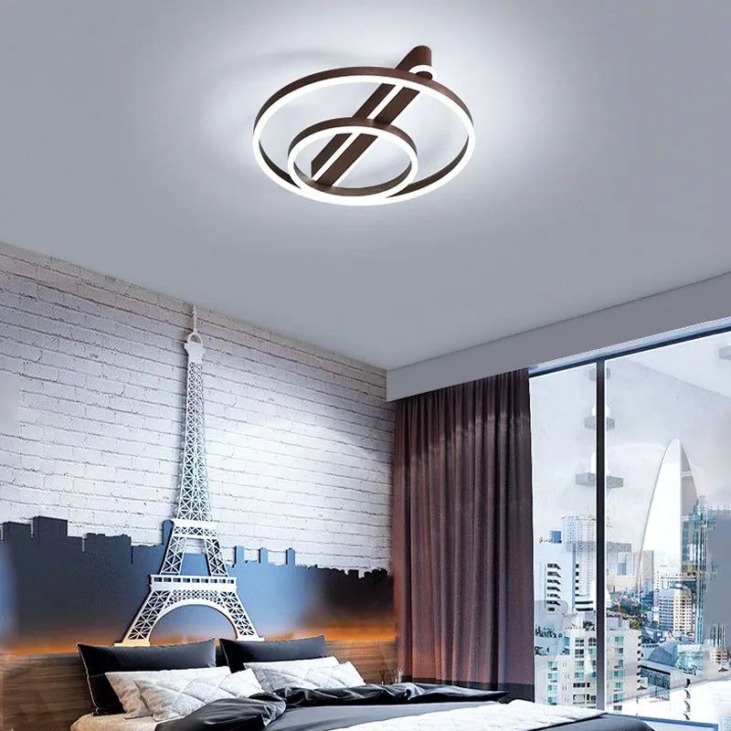 plafonnier led simple acrylique circulaire style nordique - vue 6 sur 10