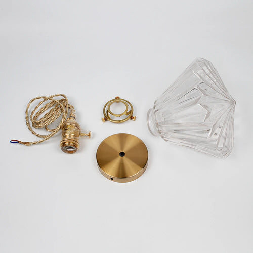 Minimalist Nordic glass and copper pendant light - vue 7 sur 8