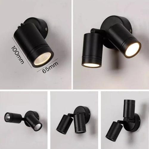 spot led extérieur double tête étanche pour jardin balcon clôture - vue 7 sur 9