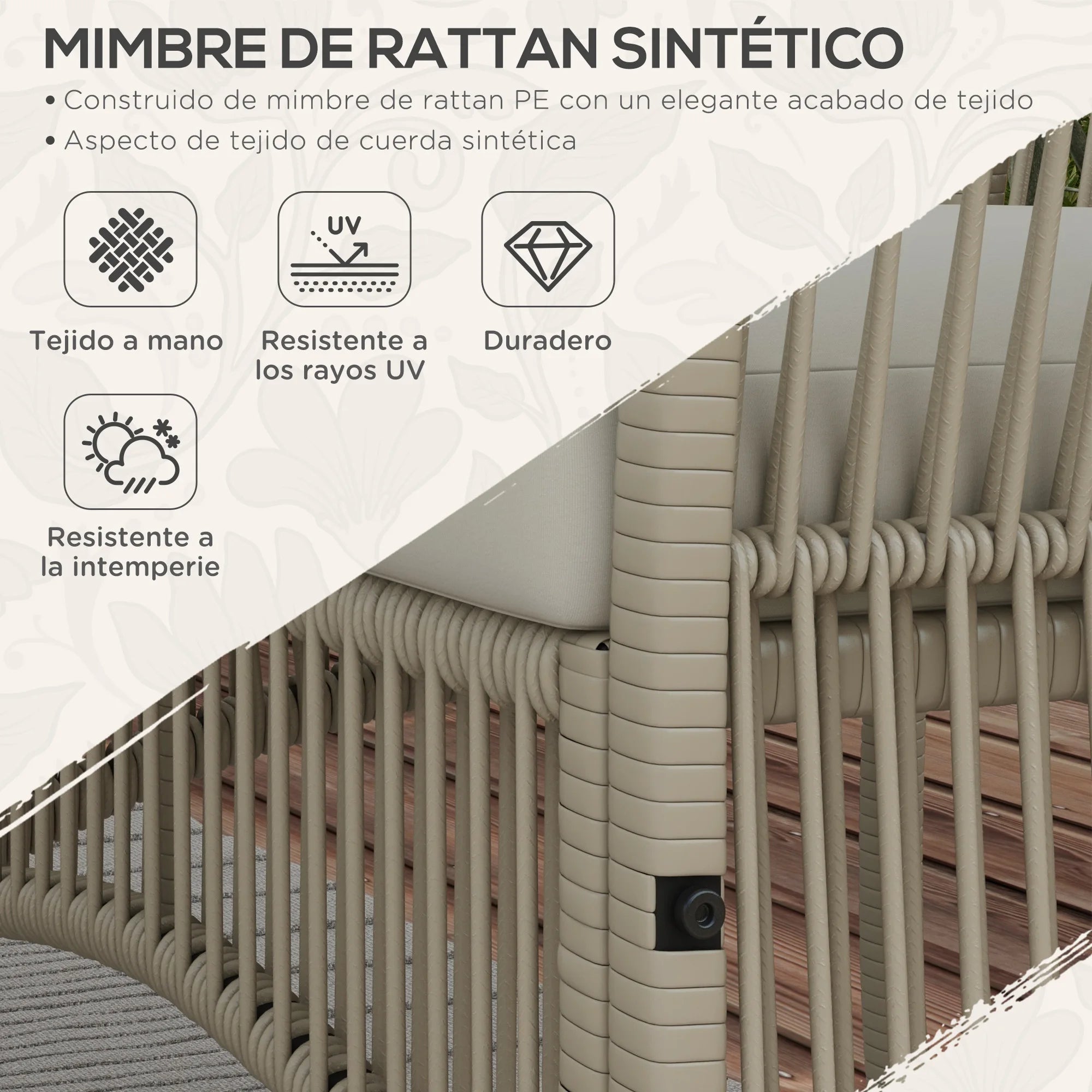 ensemble de meubles de jardin en rotin 4 pièces - vue 5 sur 6