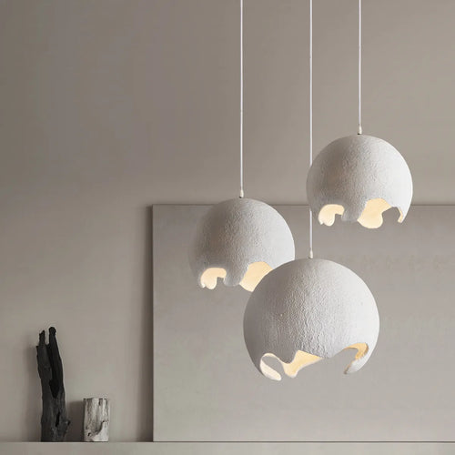 Nordic Wabi Sabi minimalist Japanese design LED chandelier for bar and restaurant - vue 2 sur 13
