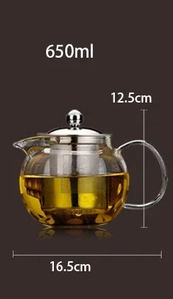 theiere en verre resistant a chaleur avec infuseur