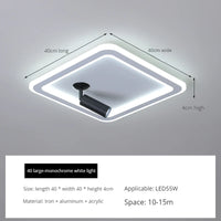 ins moderne plafond led ronde carrée avec projecteur monté en surface