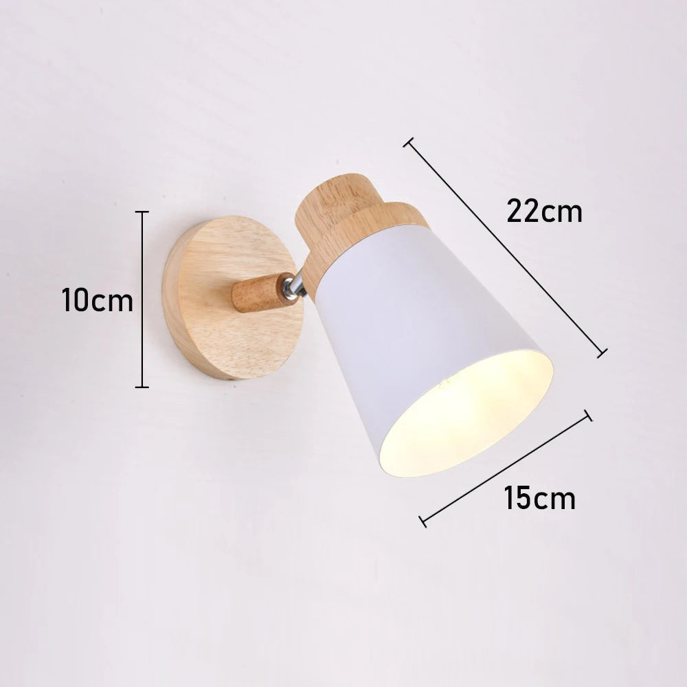 Modern minimalist nordic solid wood wall light - vue 9 sur 11