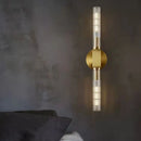 applique murale nordique en verre transparent avec métal doré