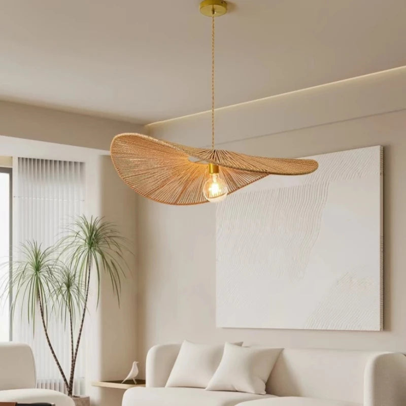 suspension japonaise en corde de chanvre style rétro décoratif