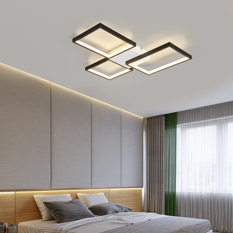 Nordic geometric flush mount LED ceiling light minimalist lamp - vue 5 sur 10