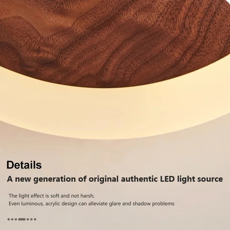 applique murale LED nordique en noyer pour décoration intérieure moderne - vue 6 sur 8