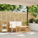 salon de jardin 2 pièces avec coussins en bambou