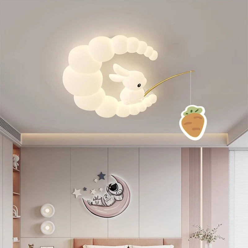 plafonnier lapin mignon pour chambre d'enfant moderne et chaleureuse - vue 2 sur 10