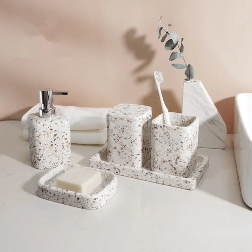 distributeur de savon en pierre naturelle pour salle de bain décorative - vue 3 sur 14