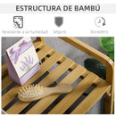 HOMCOM bamboo dirty laundry basket with 2 removable bags 63.5x33x73cm Natural