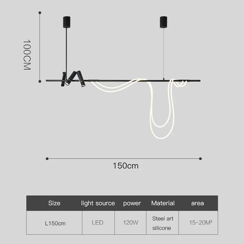 suspension led moderne pour intérieur long et simple