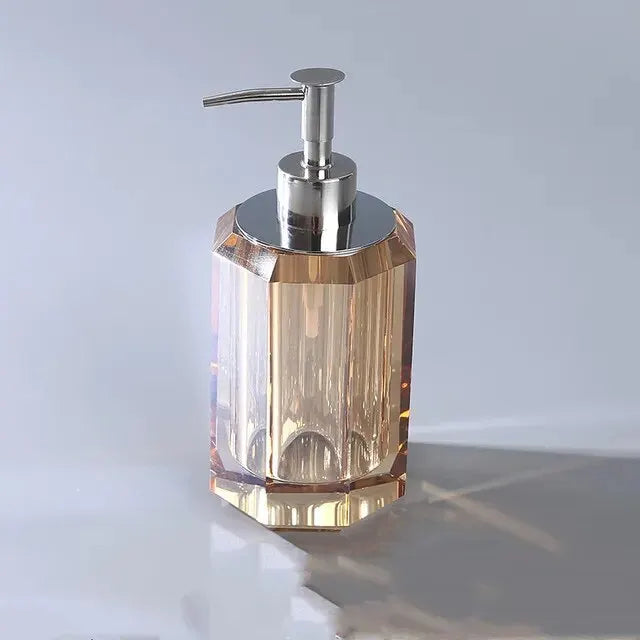 distributeur de savon liquide en cristal transparent pour salle de bain - vue 3 sur 20