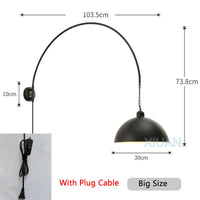 Long Pole Wall Lamps Industrial Vintage Living Room Wall Light Long Swing Arm Restaurant Dining Table Wall Mount Lights Black