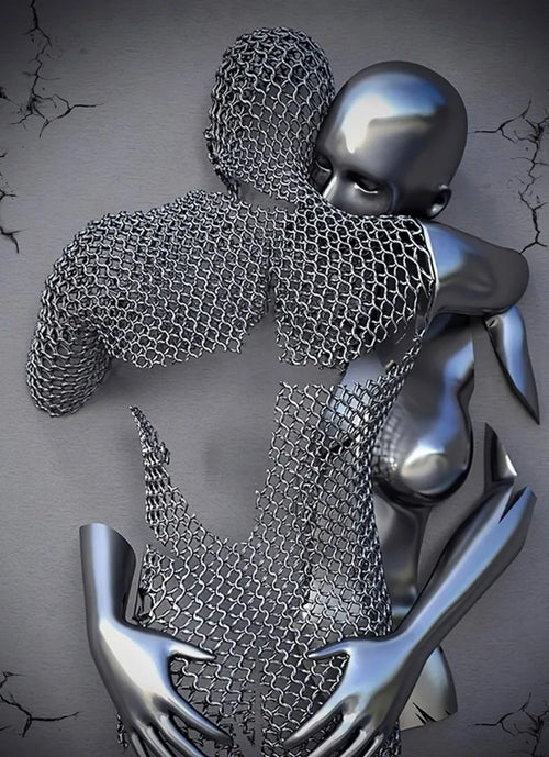 affiche imprimée sur toile couple amoureux s'embrassant décor mural