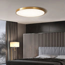 Minimalist brass LED ceiling light with remote control
