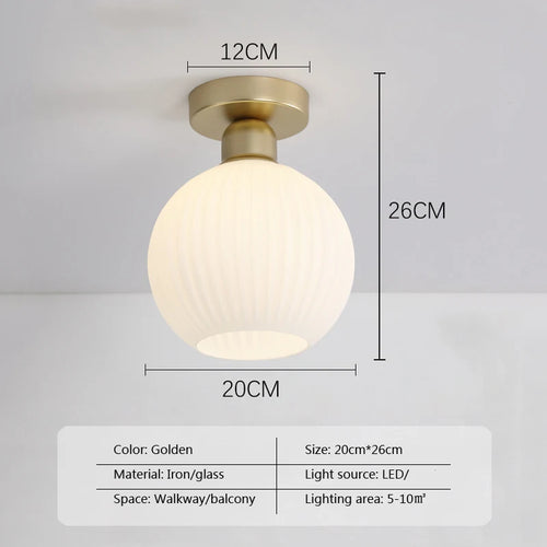 plafonnier nordique en verre simple luxe américain - vue 10 sur 14