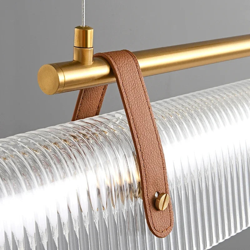 lustre en acrylique avec ceinture led pour éclairage moderne - vue 5 sur 11
