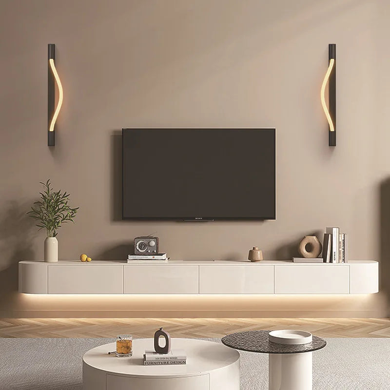 applique murale led minimaliste en fibre tissée en silicone souple - vue 5 sur 18