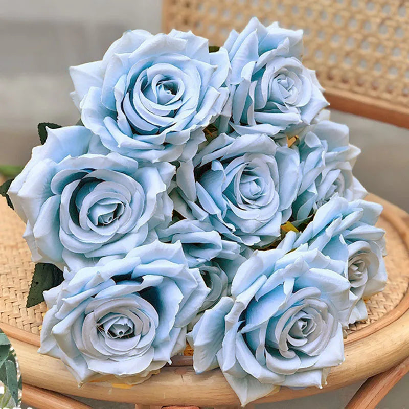 fleurs de roses artificielles bouquet décoration pour la maison et bureau - vue 6 sur 14