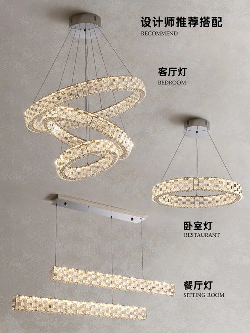 lustre en cristal postmoderne pour bar et salon - vue 6 sur 8