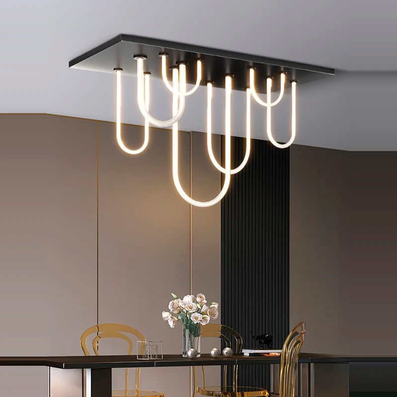 lustre led dimmable postmoderne ceinture magique 2022 nouvelle tendance - vue 3 sur 11