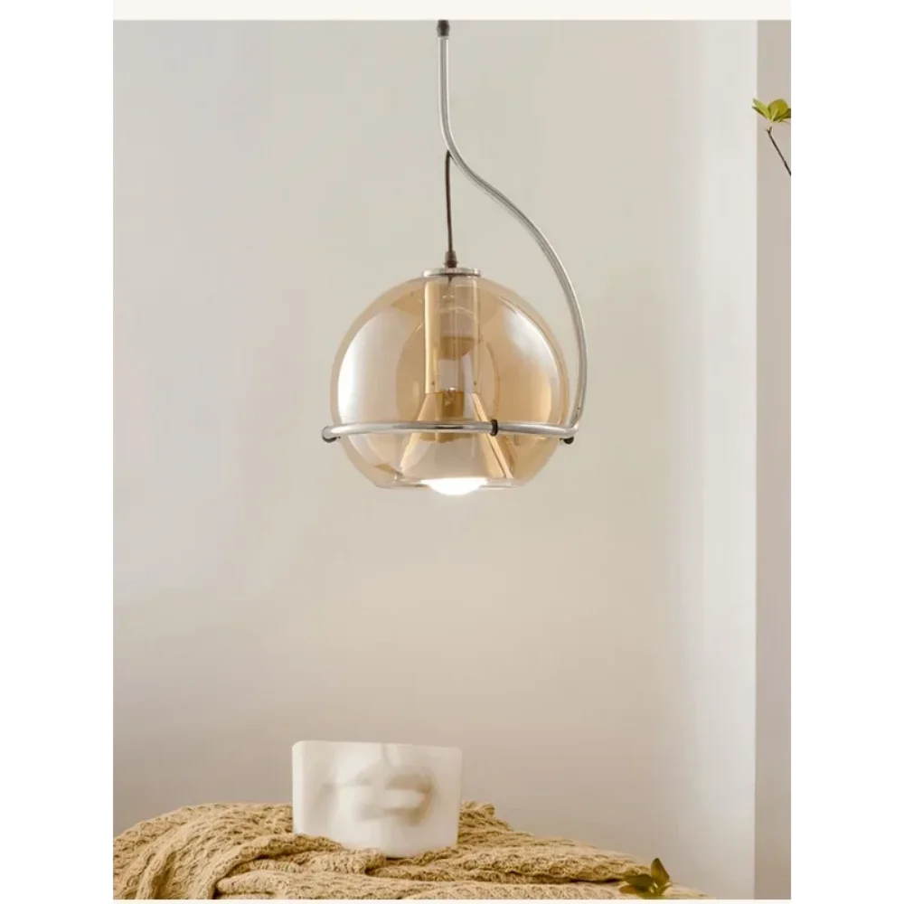 lustre boule en verre style nordique pour éclairage rétro - vue 4 sur 8