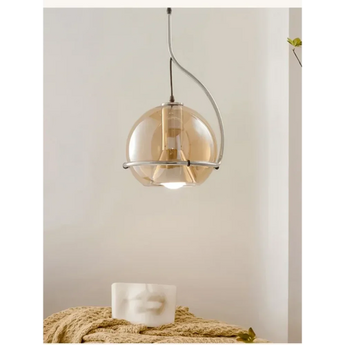 lustre boule en verre style nordique pour éclairage rétro