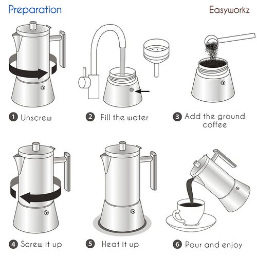 Cafetière italienne inox design induction easyworkz diego