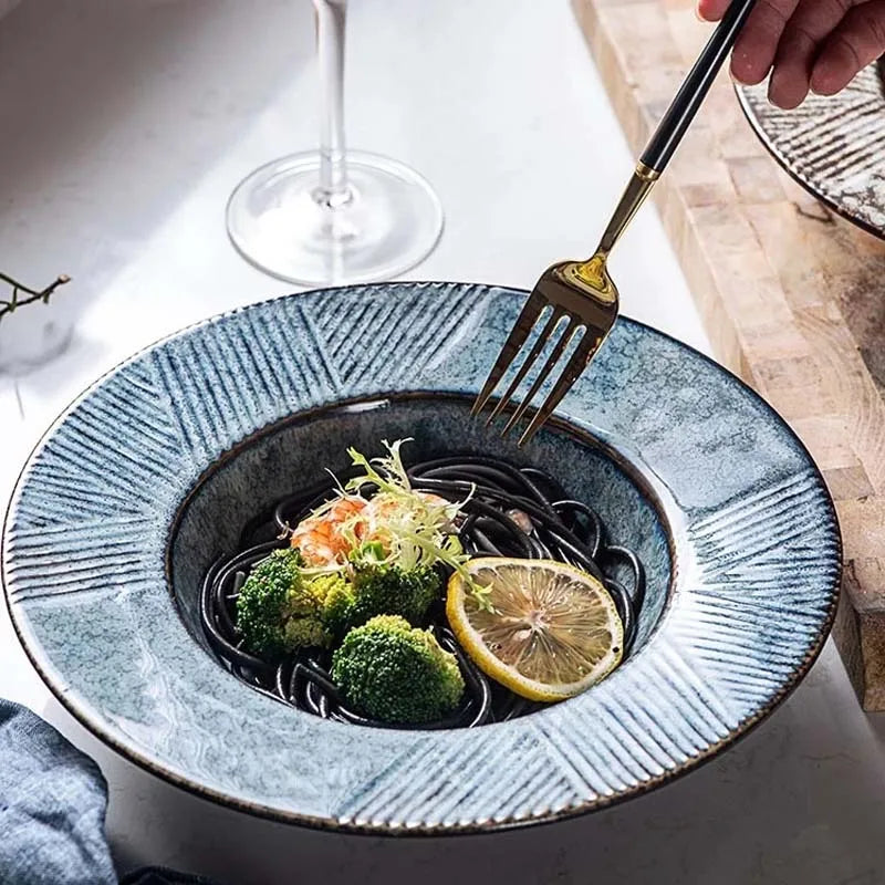Assiette creuse ceramique style chapeau paille japonais kawaii - vue 5 sur 6
