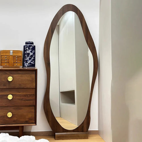 Minimalist wooden decorative mirror for stylish interiors - vue 5 sur 12