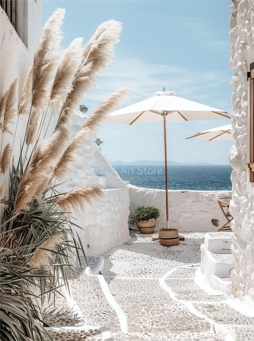 affiches modernes de paysages de voyage en santorin