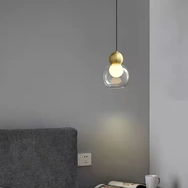 lampe suspendue en verre moderne pour décoration intérieure réglable - vue 3 sur 10