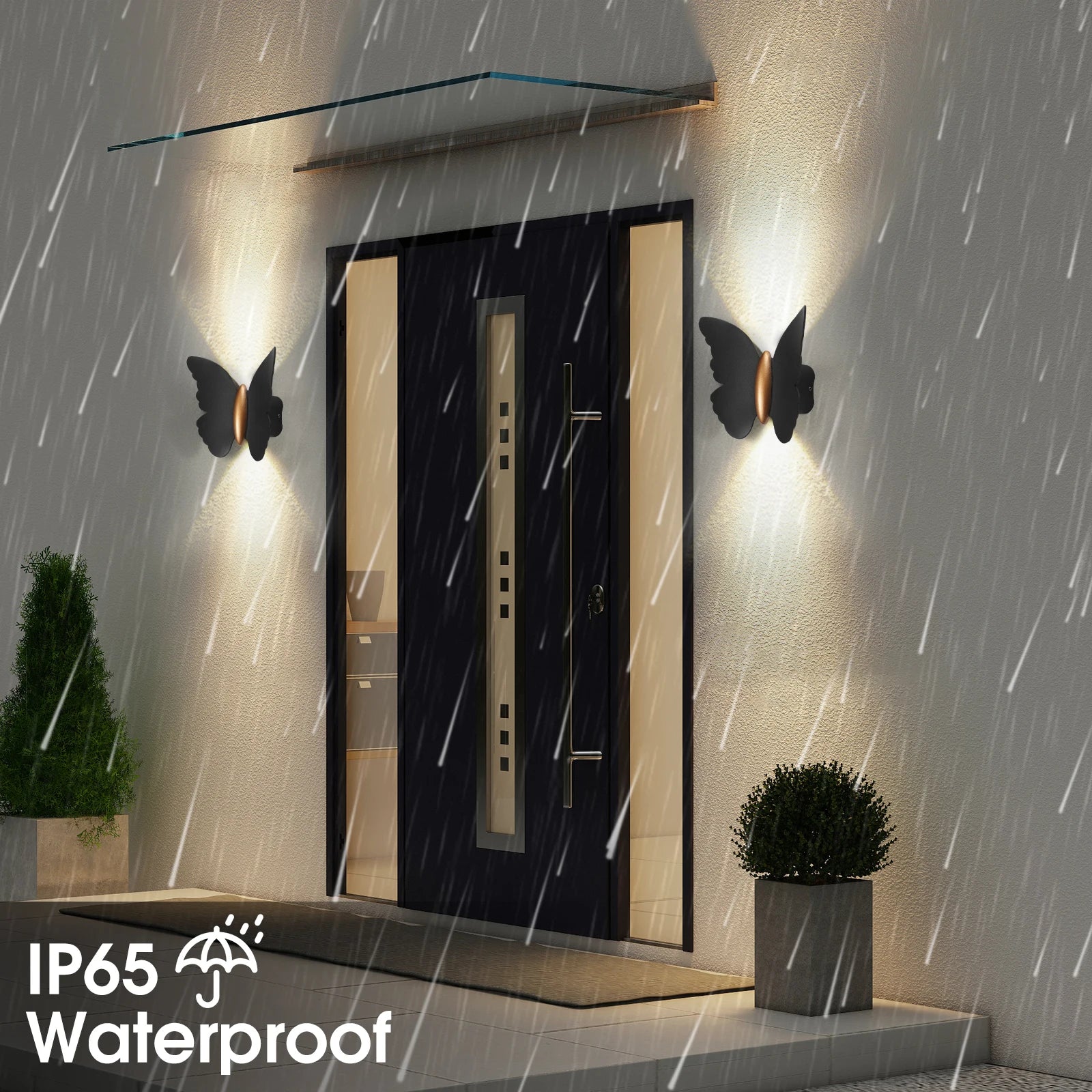 Appliques murales LED modernes 12W IP65 applique murale en métal LED lumières en aluminium LED applique murale papillon blanc LED pour ampoules LED - vue 4 sur 8