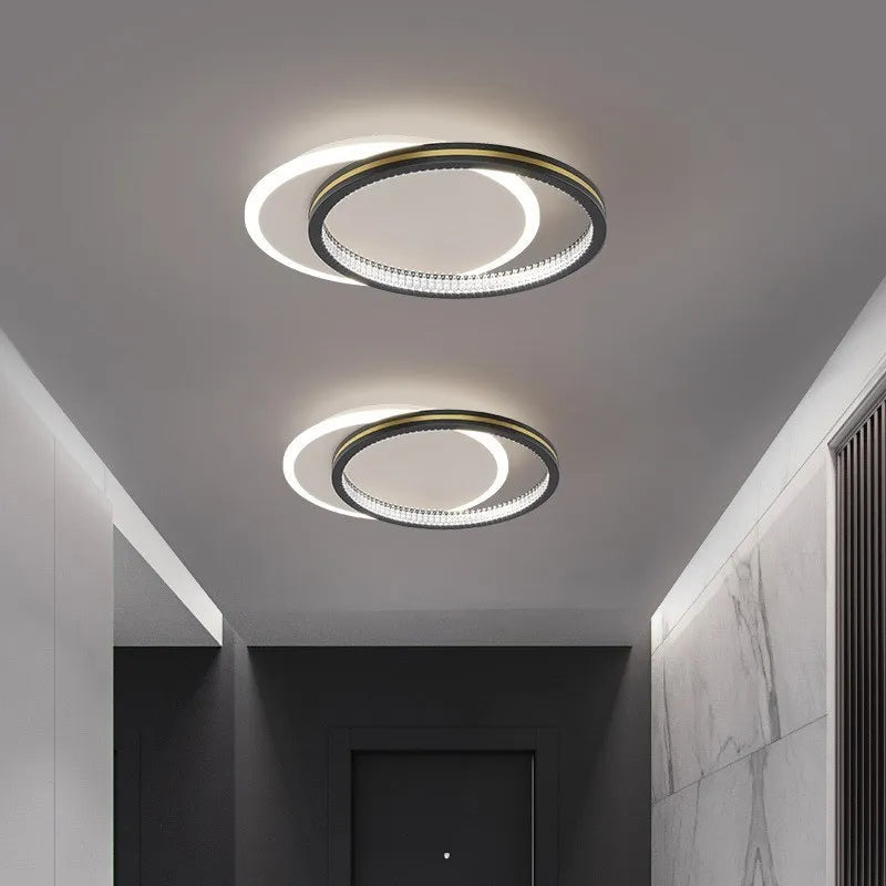 Plafond moderne à LEDs lumières pour l'entrée de la maison luminaires d'intérieur avec abat-jour en cristal lumières rondes carrées Luminaria - vue 4 sur 14