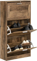 Zapatero, Zapatera Organizador, Apatero de Almacenamiento,Unidad Organizadora de Clóset con 3 Solapas y 6 balda 60 x 23 x 115 cm