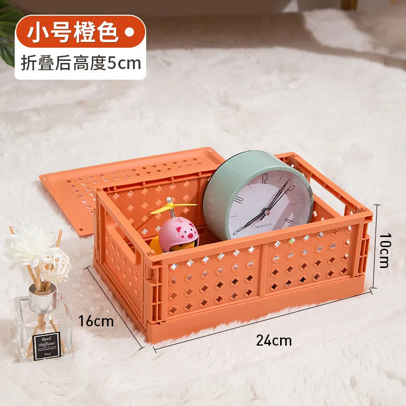 Collapsible Desktop Storage Box, Student Cosmetics Basket, Simplicity, Household, Dormitory, Stationery, Sundry, Small